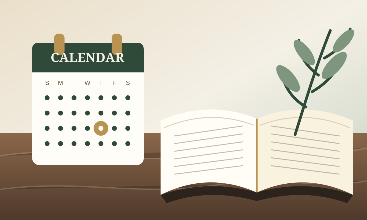 Calendar and open Bible